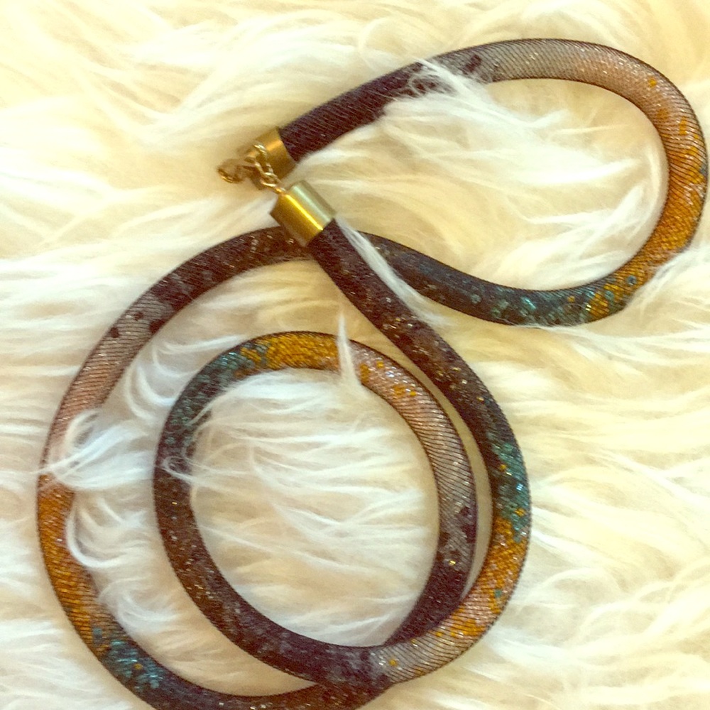 Handmade glass bead necklace